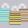 Frosted Stripe Shopping Bags