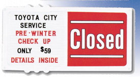 Open/Closed Sign Horizontal Red & White