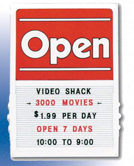 Open/Closed Sign Vertical Red & White