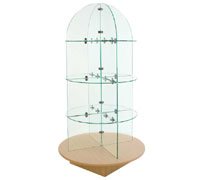 Glass Merchandiser with Round Base