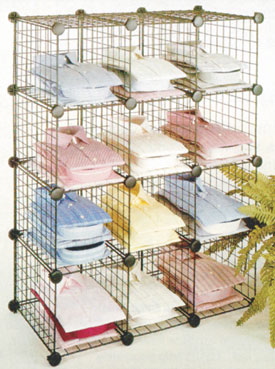 4 x 3 Wire Cube Unit 14.25 Square Black