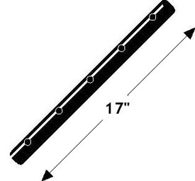17" Upright without Swedged White