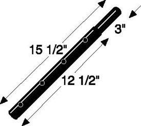 15" Upright Swedged Extender - White
