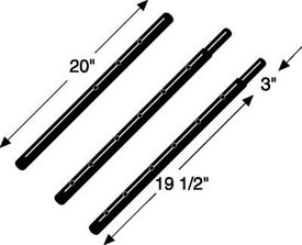 20" Upright Set of 3 - Black