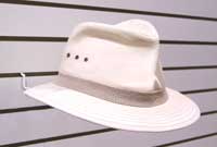 Slatwall Wide Brim Hat Display &amp; Western Hat Display - White