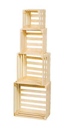 Nesting Crates Natural Set of 4