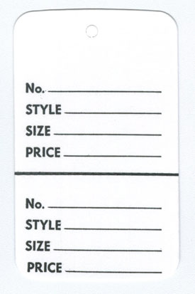 Large Unstrung Tag White