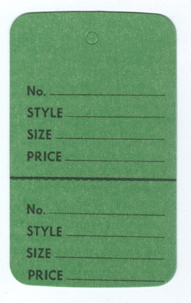 Large Unstrung Tag Lt. Green