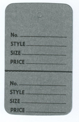 Large Unstrung Tag Grey