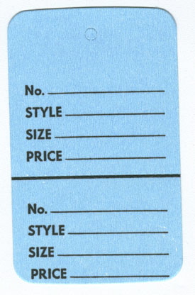 Large Unstrung Tag Lt. Blue