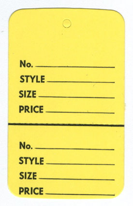 Large Unstrung Tag Yellow