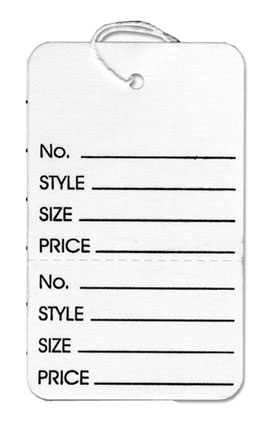 Small Strung Tag White