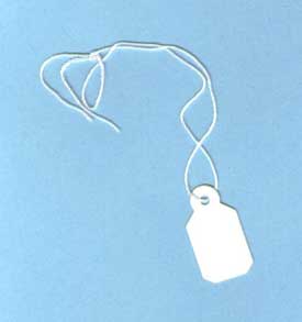 Small Jewelry Tag White/White String