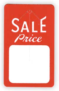 Large Button Slit Sale Tag