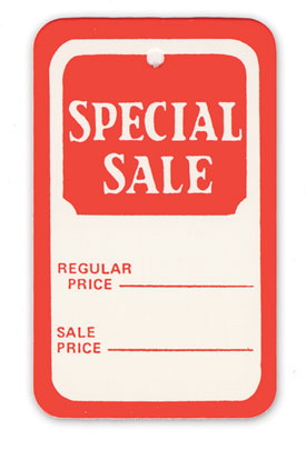 Small Unstrung Special Sale Tags