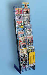 Magazine Rack - 20 Pocket, Black