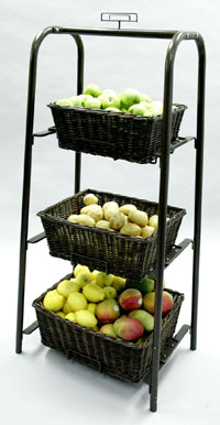 Rectangular 3-Level Wicker Basket Set