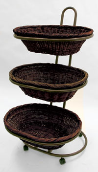 Three Level Large Oval Wicker Basket Set