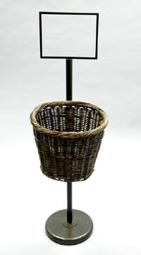 Oval Wicker Basket Merchandiser - Single