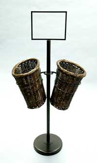 Oval Wicker Basket Merchandiser - Double