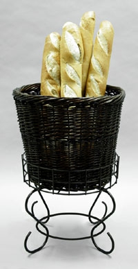 Wicker Basket & Pedestal Stand - Medium
