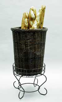 Wicker Basket & Pedestal Stand - Tall