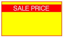 Yellow with Red Sale Price Removable without Switchgard