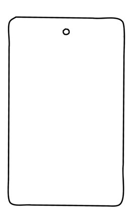 Large Blank Unstrung Tag White