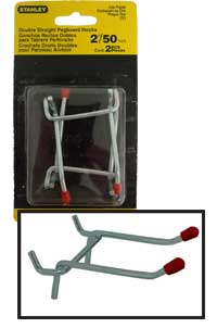 Straight Double Pegboard Hooks 2"L