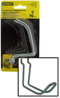 Double Loop Pegboard Hook - 3"