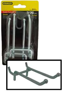 Super Duty Straight Double Pegboard Hooks 3"L