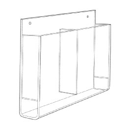 Wall Mount Brochure Holder 4" x 9" Double