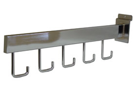 5 J Hook Straight Slatwall Rectangular Faceout