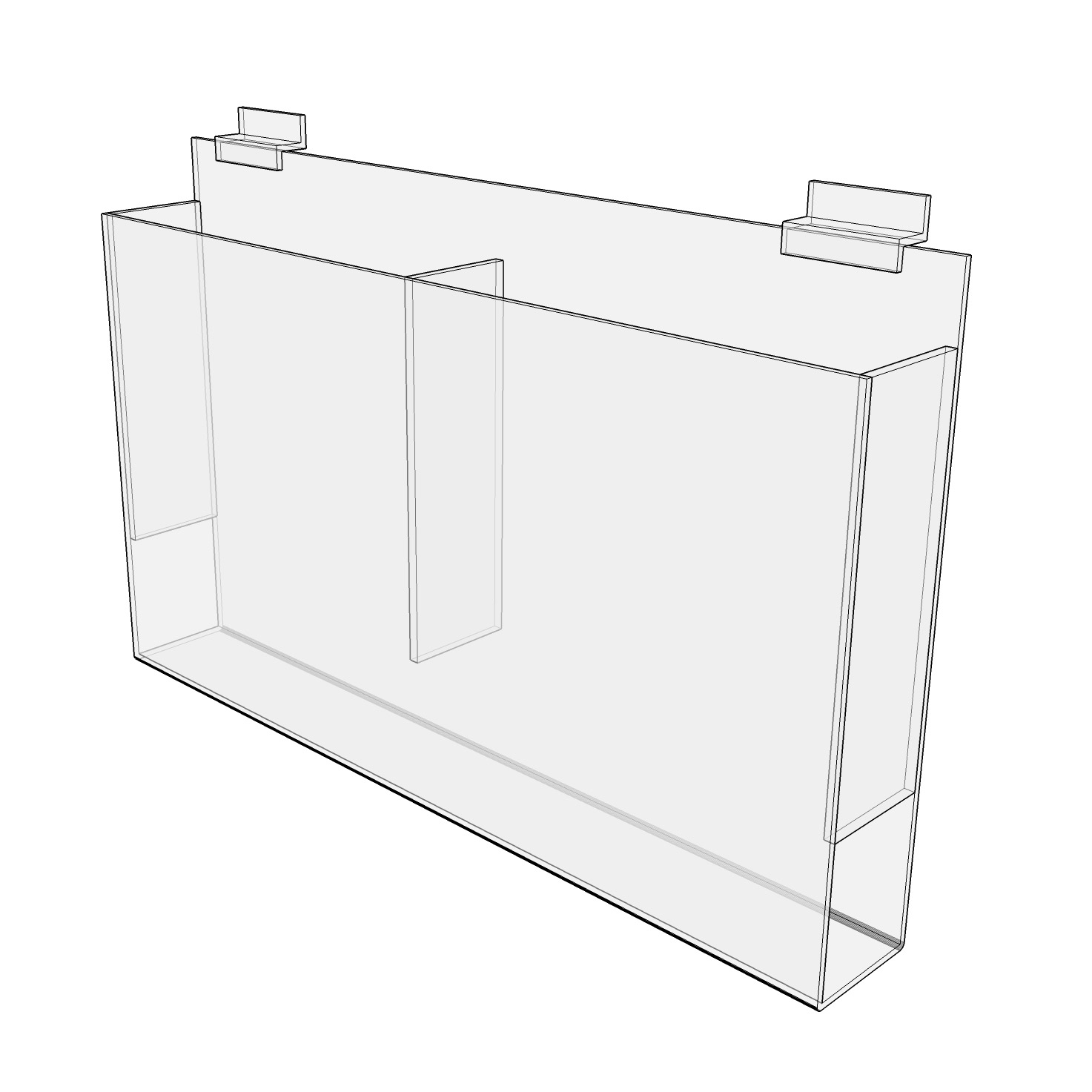 Two Pocket Slatwall Magazine Holder