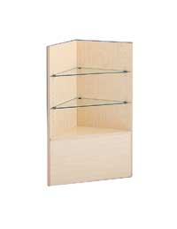 Display Case Corner Filler with Shelves