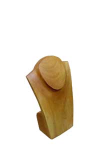 Small Wood Jewelry Display Bust - Natural