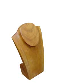 Medium Wood Jewelry Display Bust - Natural