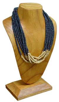  Standup Wood Jewelry Display Bust - Natural