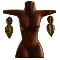 Wood Jewelry Display Earring Statuette