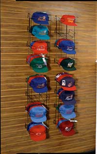 Slatwall 4 Tier Cap Display