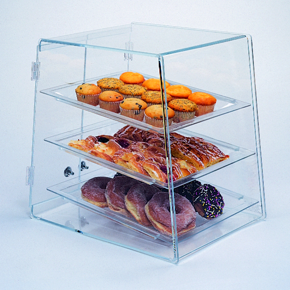 Three Tier Bakery Display Case - Lift Back