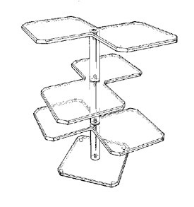 Beveled Three Tier Shelf Unit