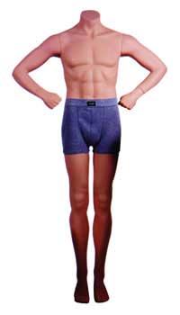 Male Headless Mannequin, Arms on Hips