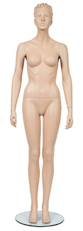 Female Mannequin with Head, Arms at Side