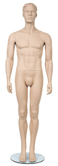 Male Mannequin with Head, Arms at Side