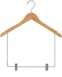17" Natural Wood Coordinate Hanger - Chrome Hook