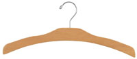 17" Natural Wood Top Hanger - Chrome Hook