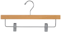 14" Natural Pant/Skirt Hanger - Chrome Hook