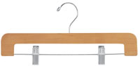 14" Natural Pant/Skirt Hanger - Chrome Hook