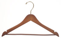 15" Walnut Suit Hanger - Brass Hook